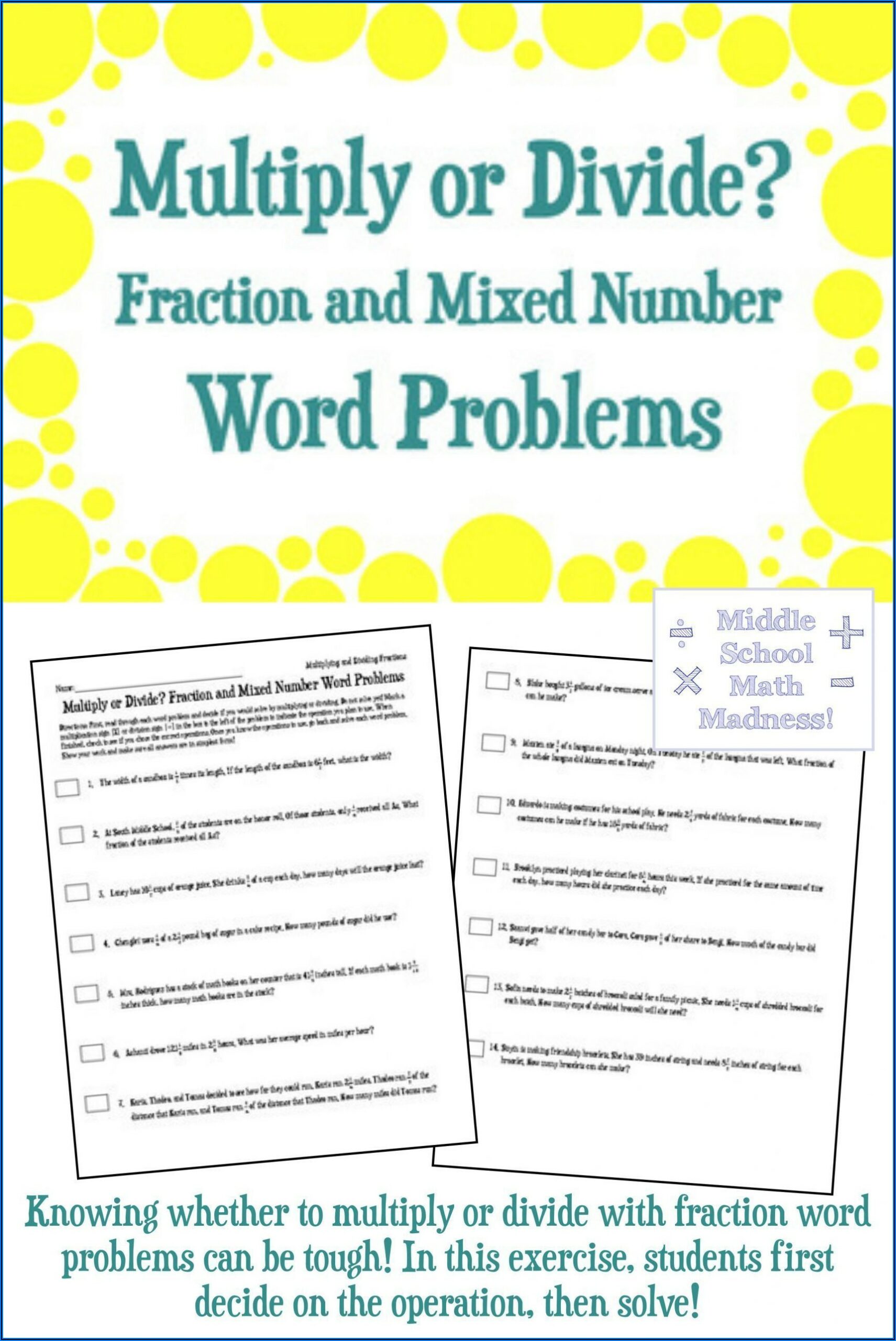 Math Proportions Word Problems Worksheets