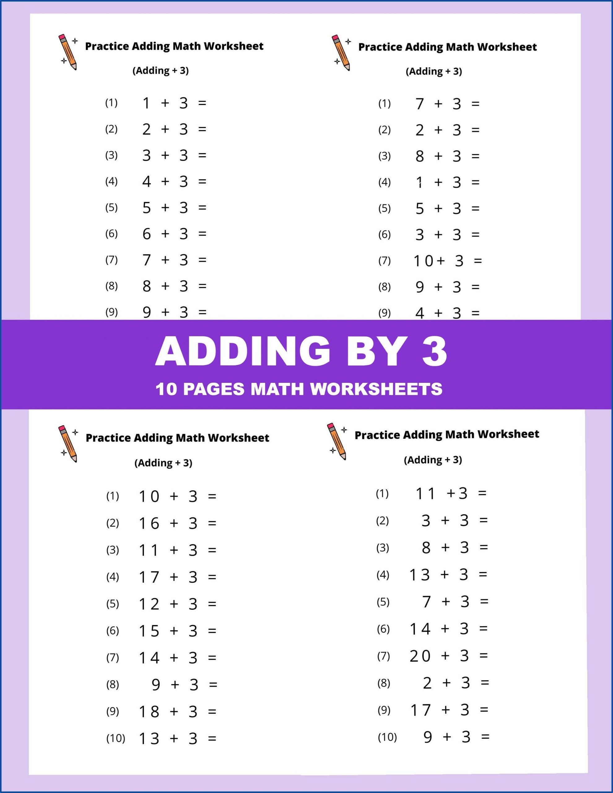 Math Worksheets Addition 1 20