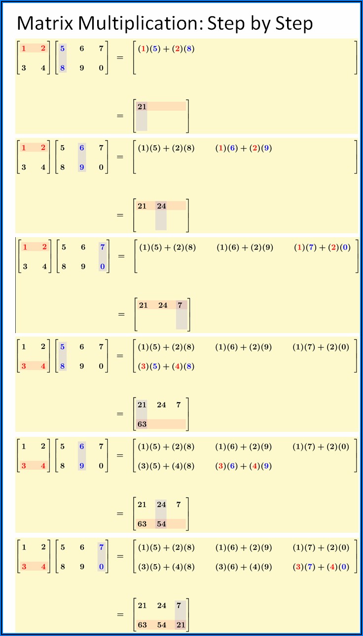Matrix Multiplication Exercises With Answers