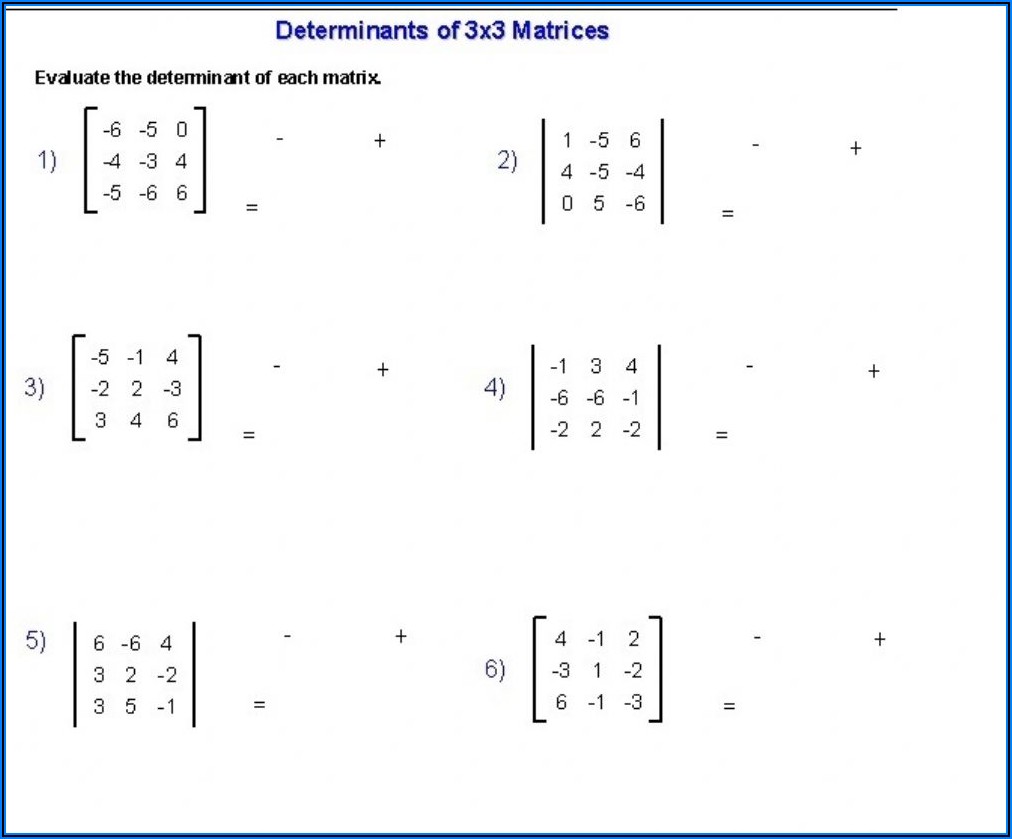 Matrix Multiplication Worksheet Answers Math Aids.com