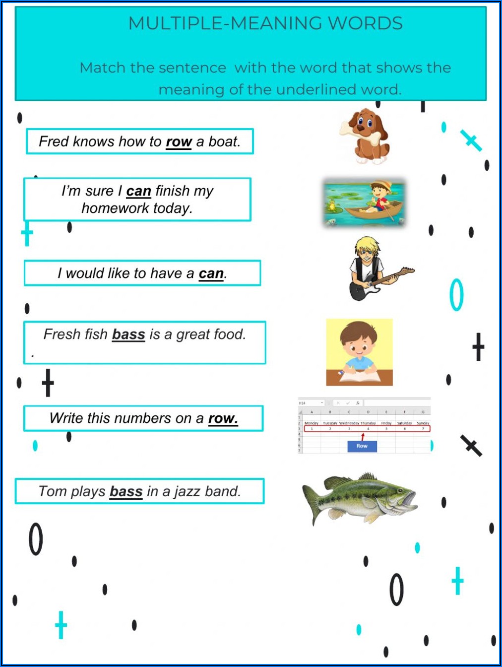 Multiple Meaning Words Worksheets For 4th Grade
