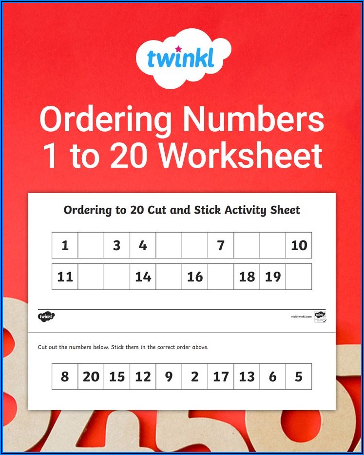 Ordering Numbers 1 To 20 Worksheet