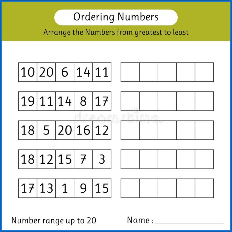 Ordering Numbers To 20 Worksheet Free