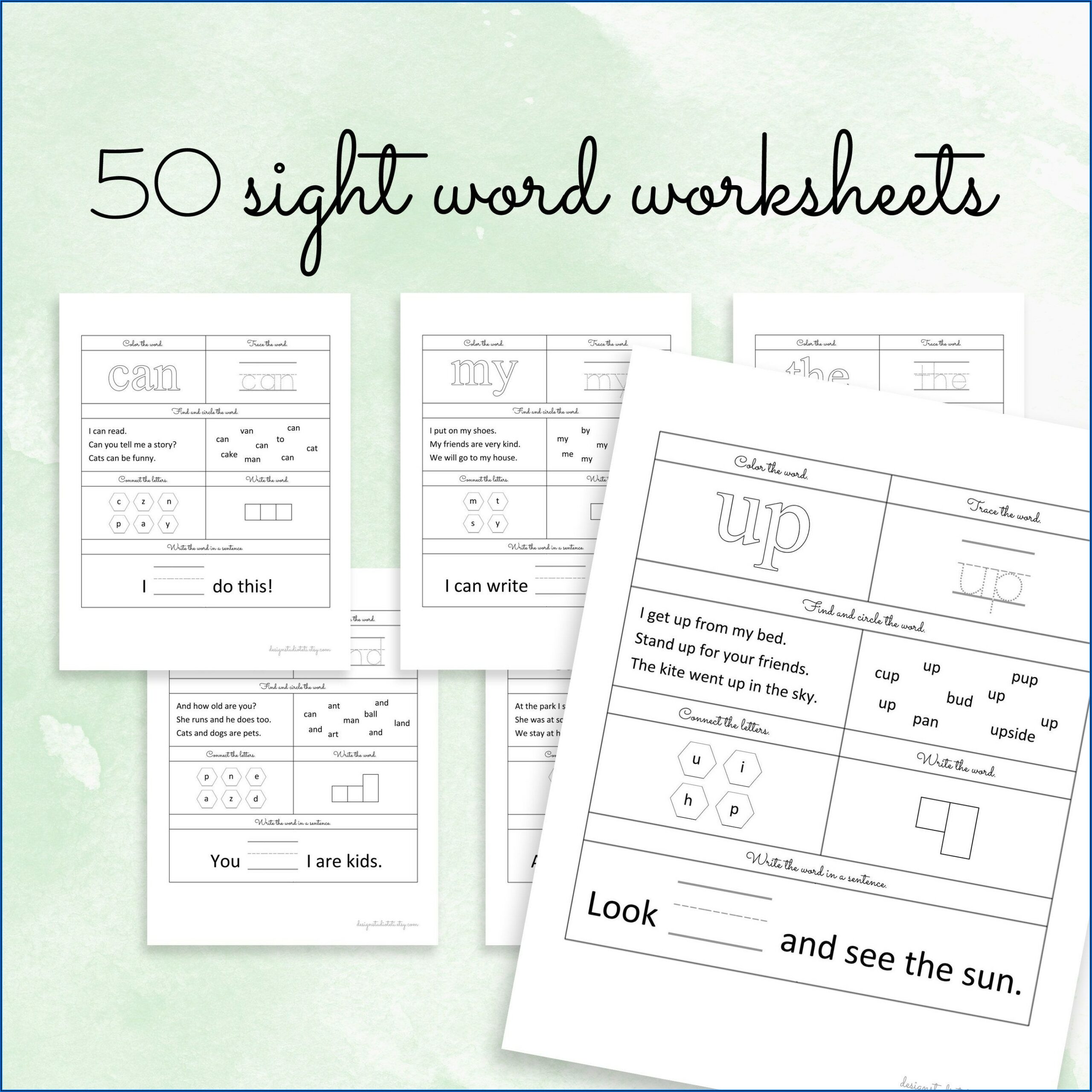 Printable Sight Word Worksheets For Preschool