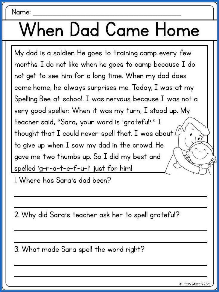 Reading Comprehension Passages Word Document
