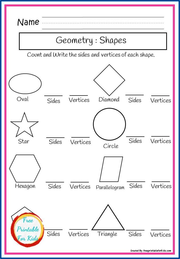 Shapes Worksheets Second Grade