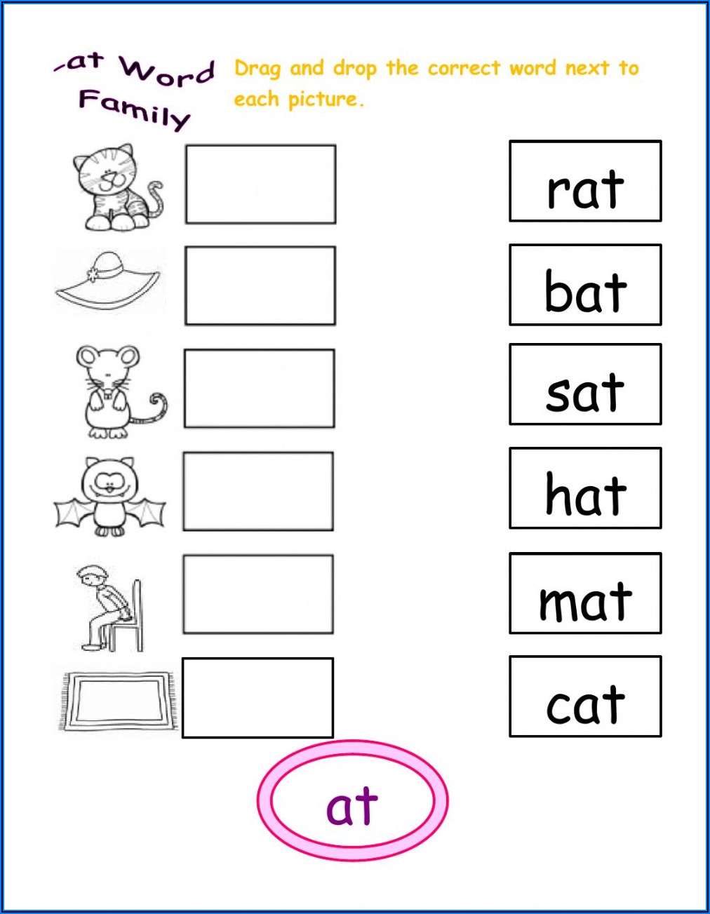 Word Families Worksheets Grade 2