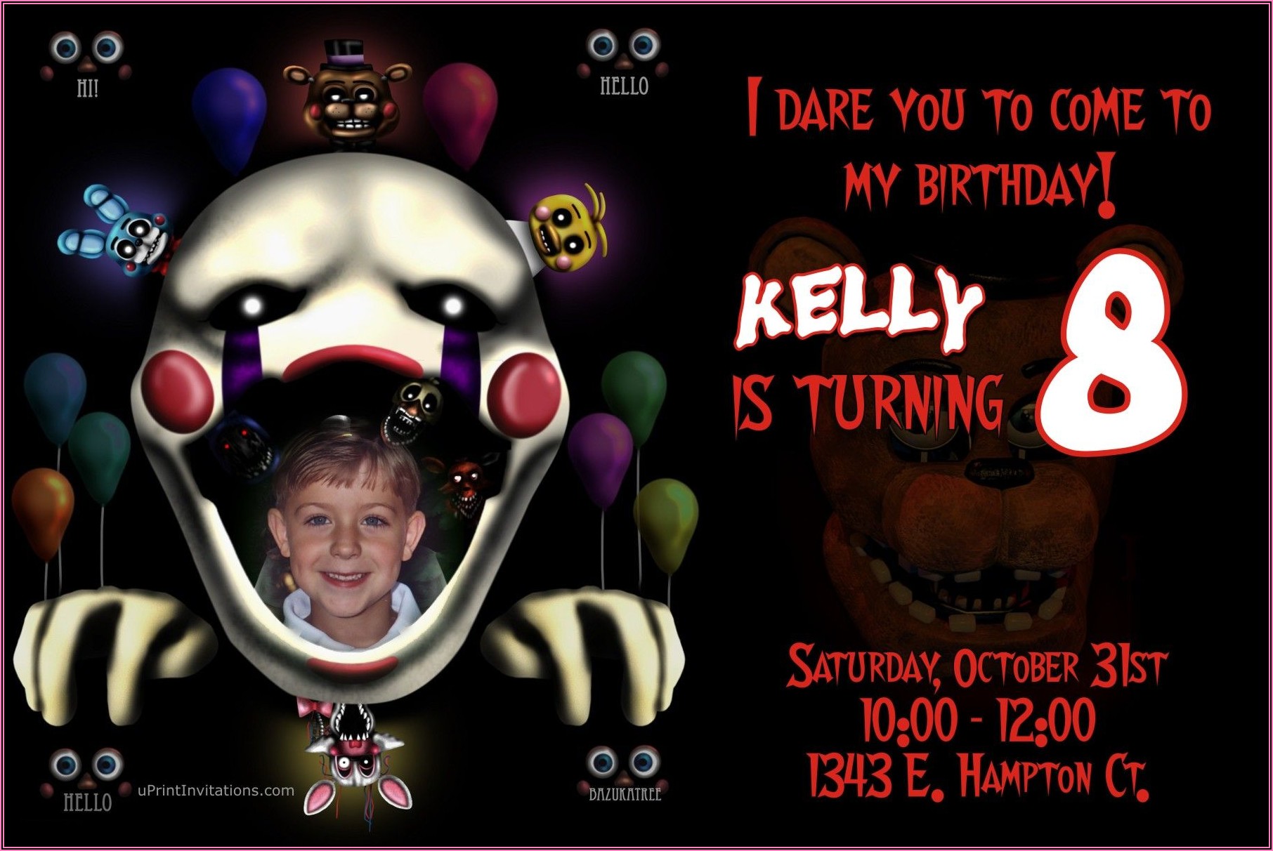 5 Nights At Freddy's Birthday Invitations
