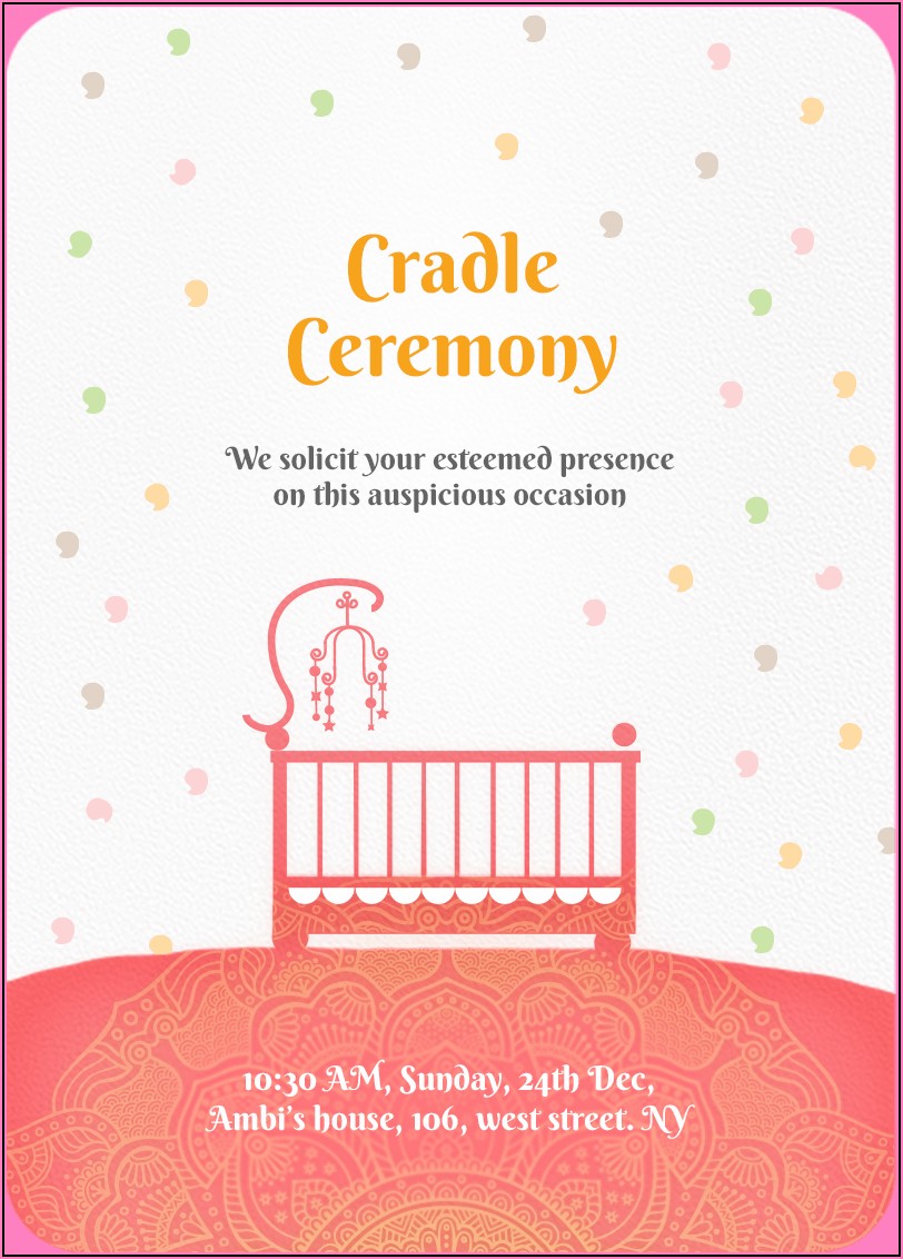 Baby Boy Naming Ceremony Invitation Card