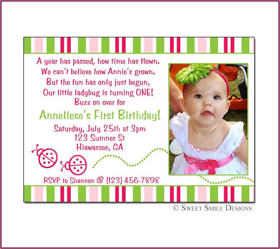 Baby Girl 2nd Birthday Invitation Wording