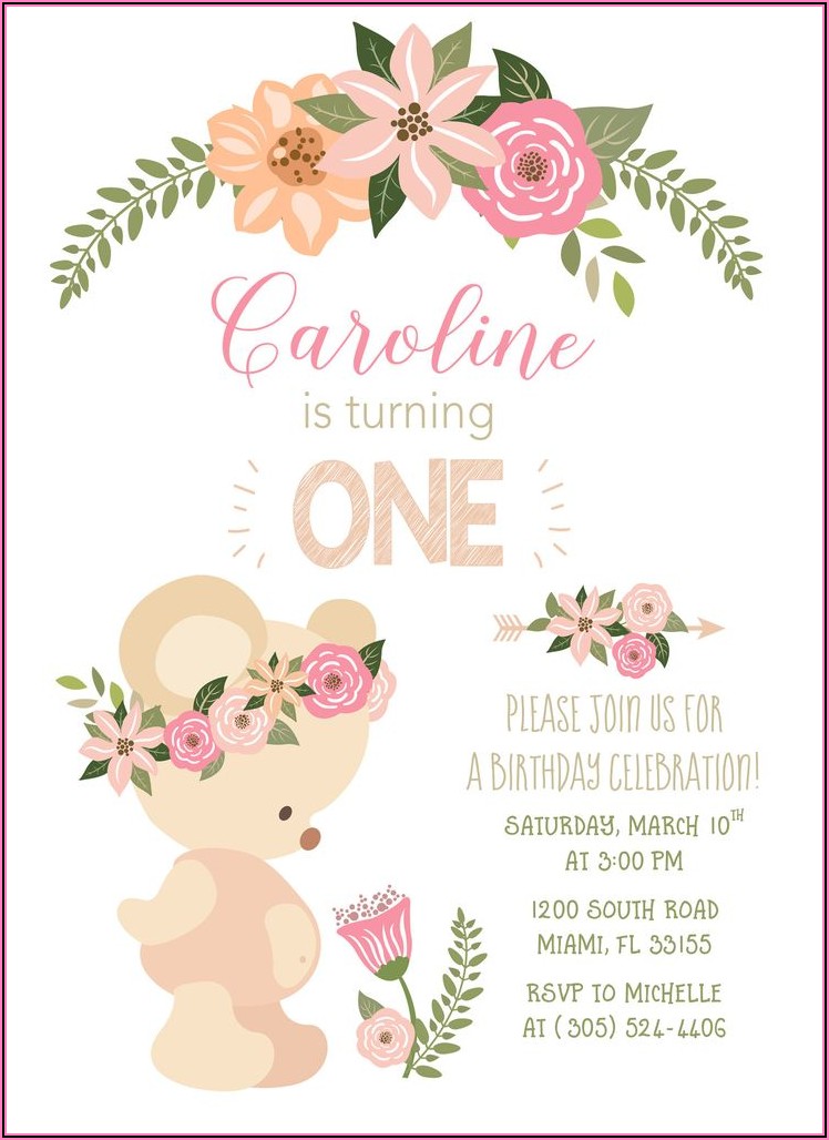Baby Girl Naming Ceremony Invitation Card