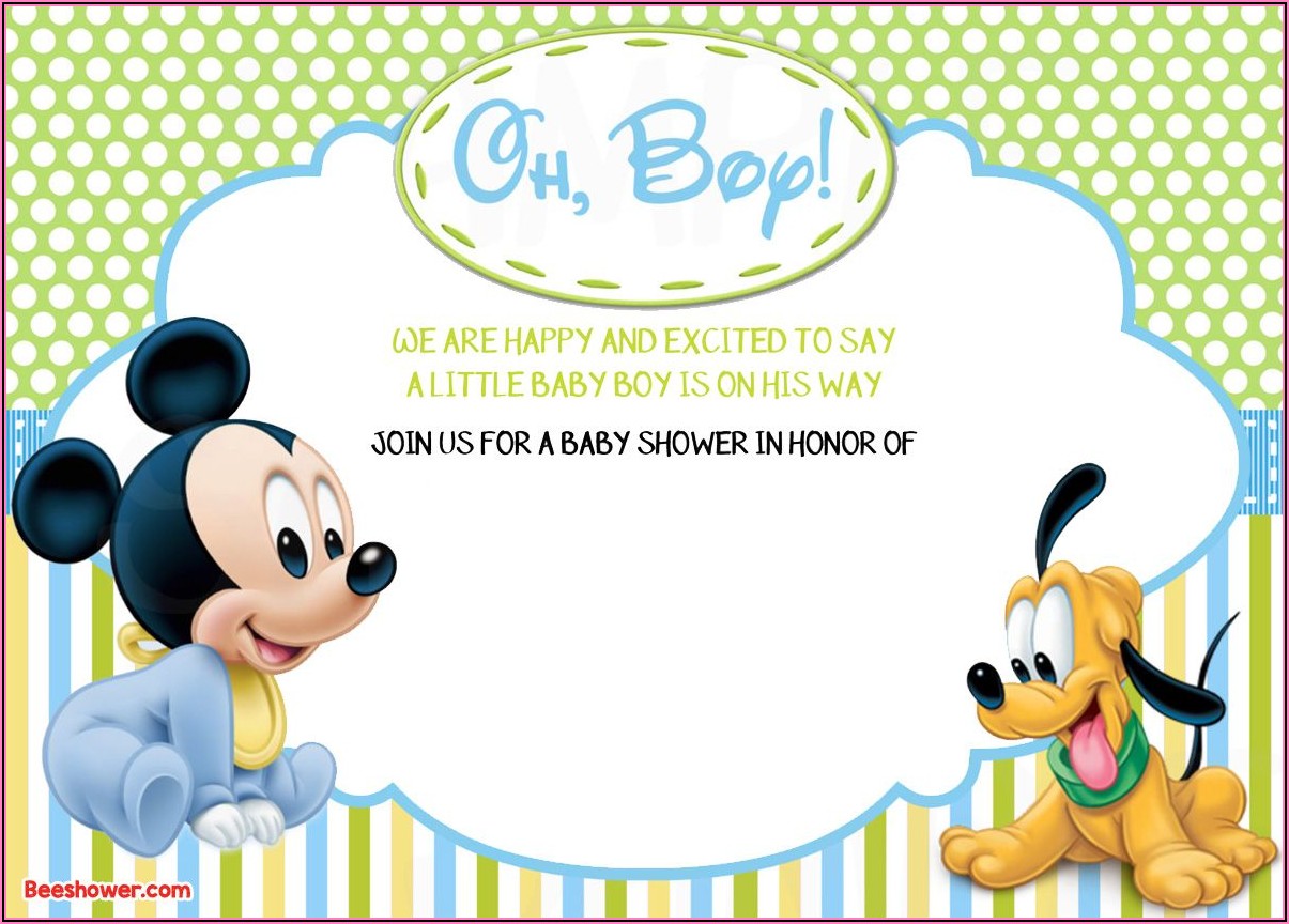 Baby Mickey Mouse Baby Shower Invitations Printable