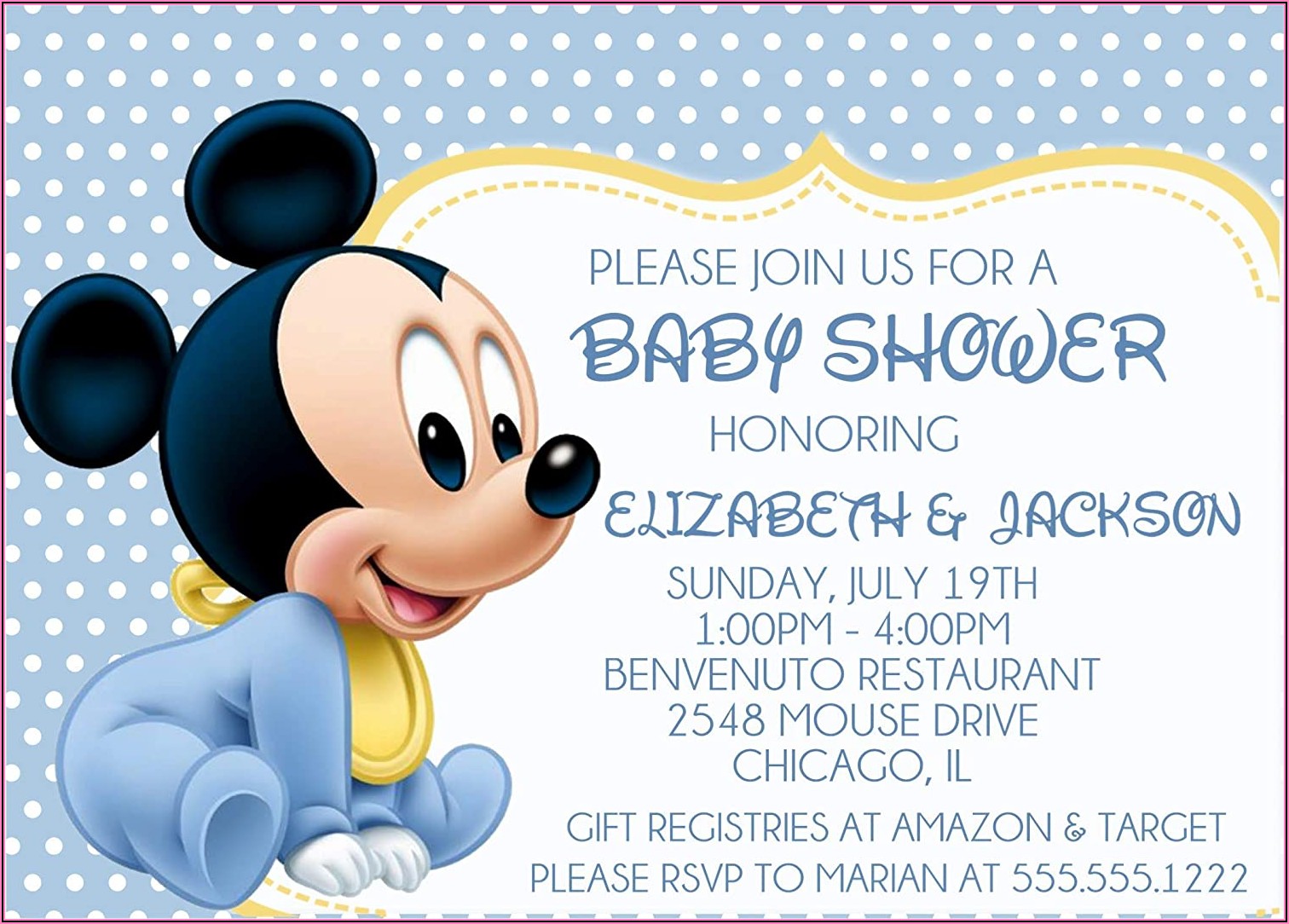 Baby Mickey Mouse Invitations Diy