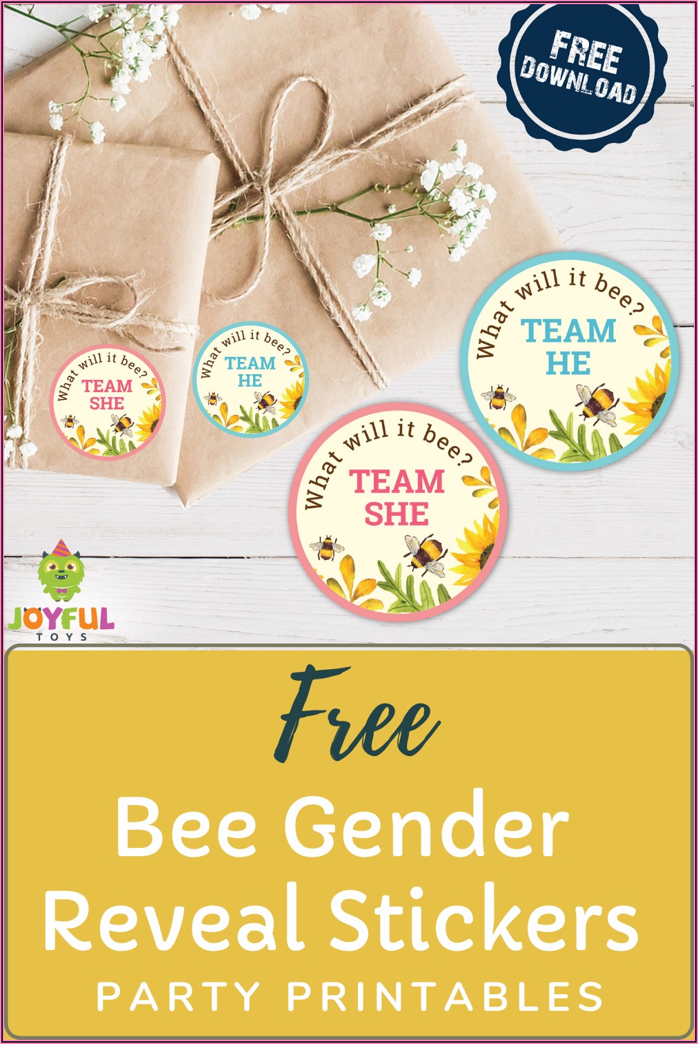 Bee Gender Reveal Invitations Free