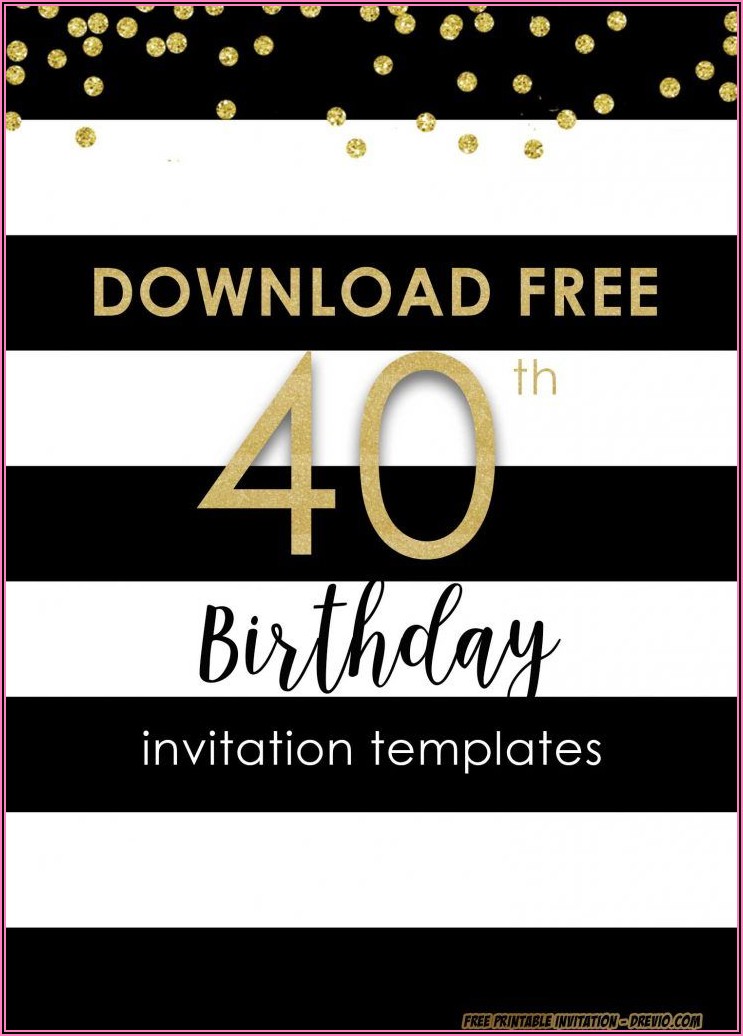 Female Free 40th Birthday Invitations Templates