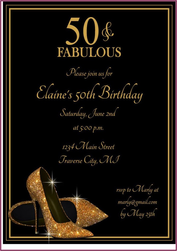 Fifty And Fabulous Birthday Invitation Wording