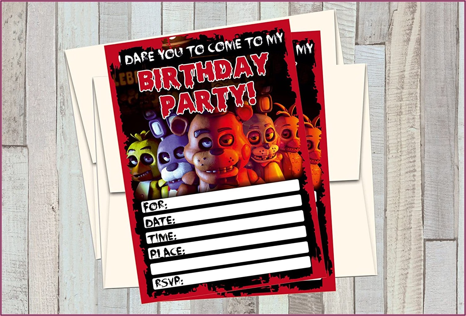 Five Nights At Freddy's Birthday Invitations