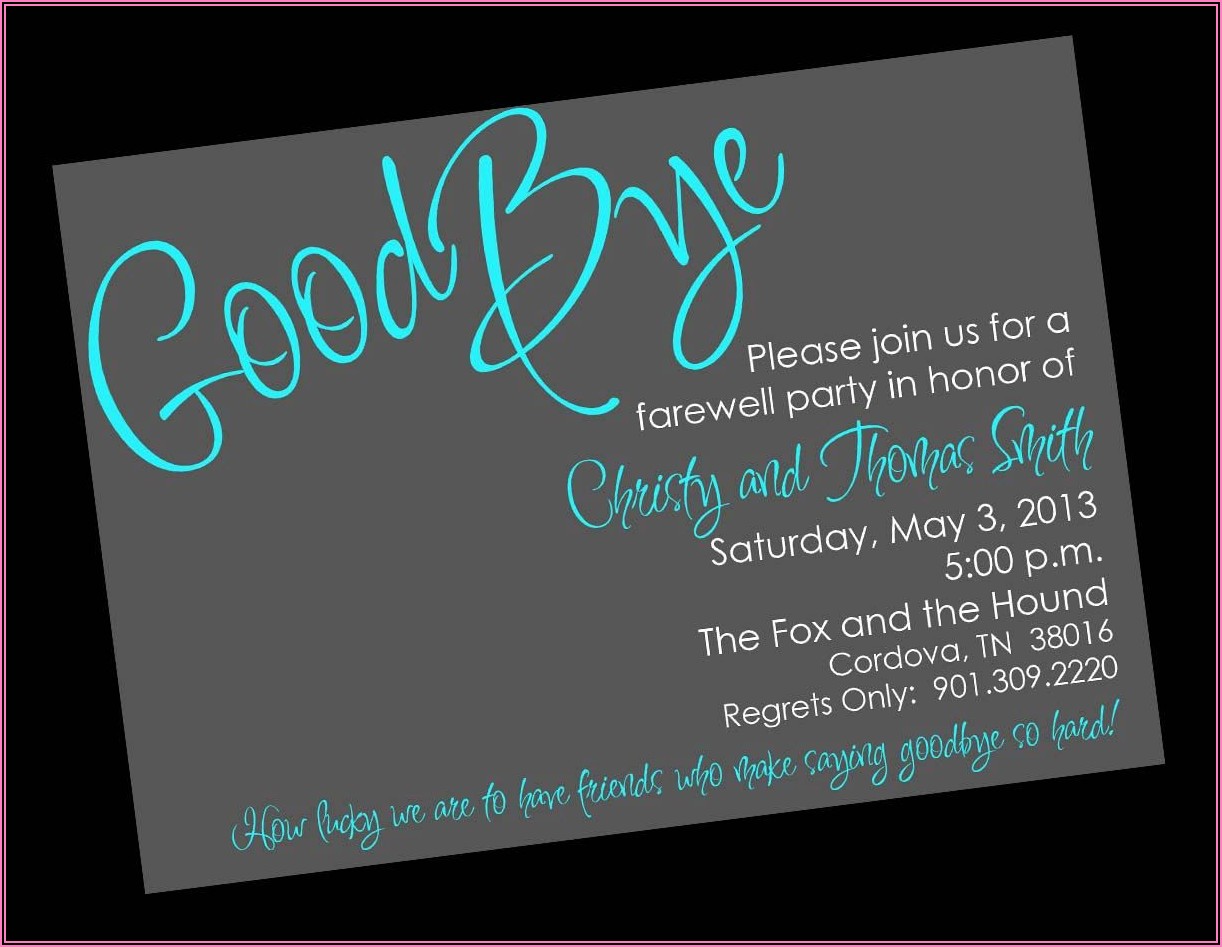 Free Farewell Invitation Templates For Word