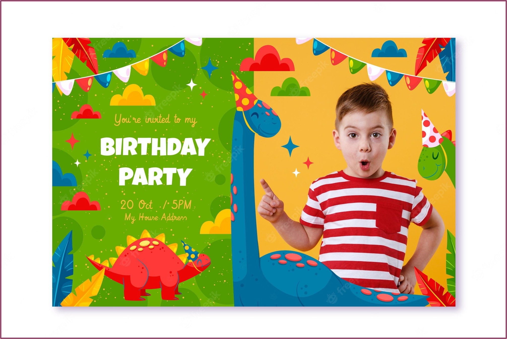 Free Printable Boy Dinosaur Birthday Invitations