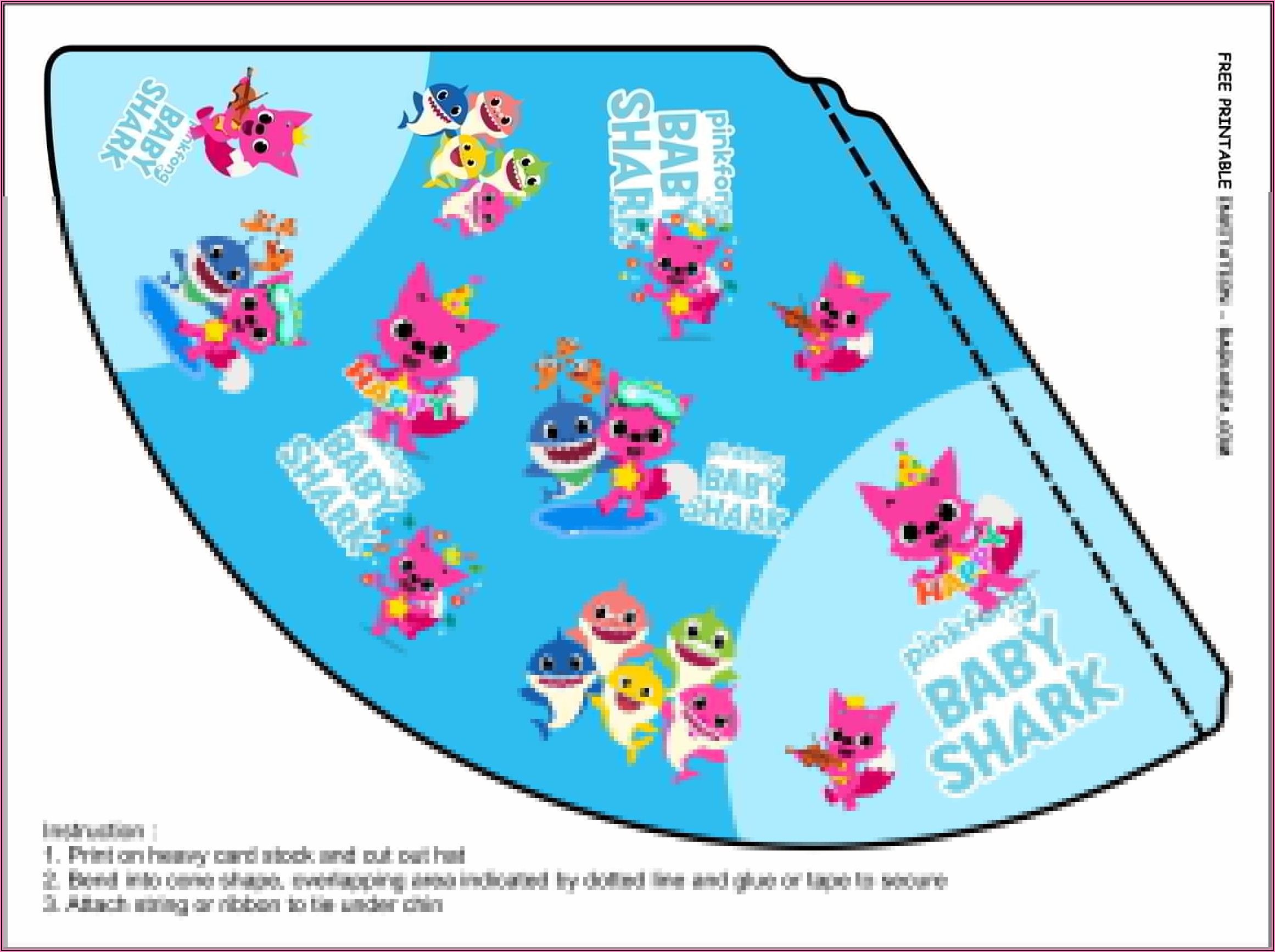 Https Www Drevio Comfree Printable Baby Shark Pinkfong Birthday Invitation Template