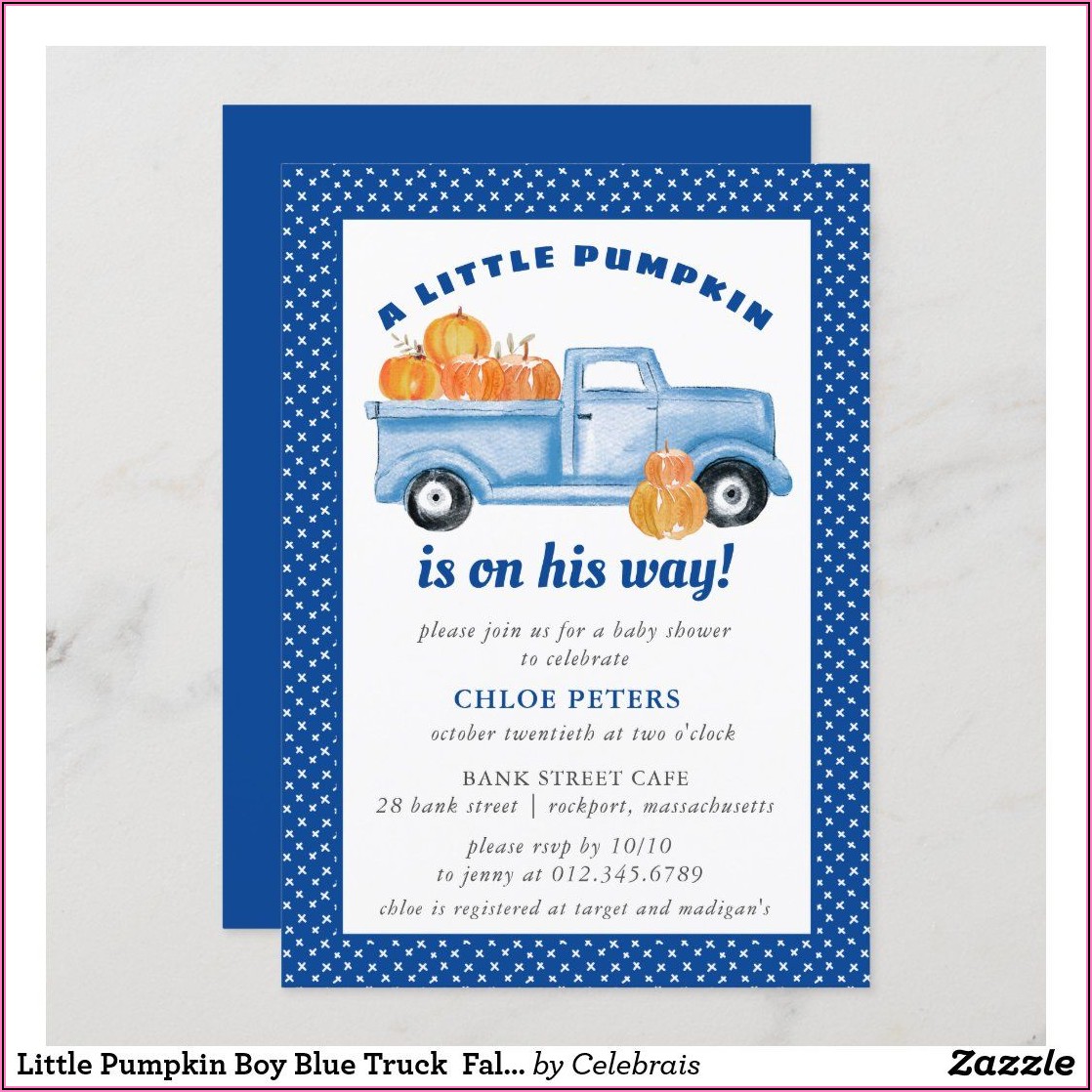 Little Blue Truck Baby Shower Invitations