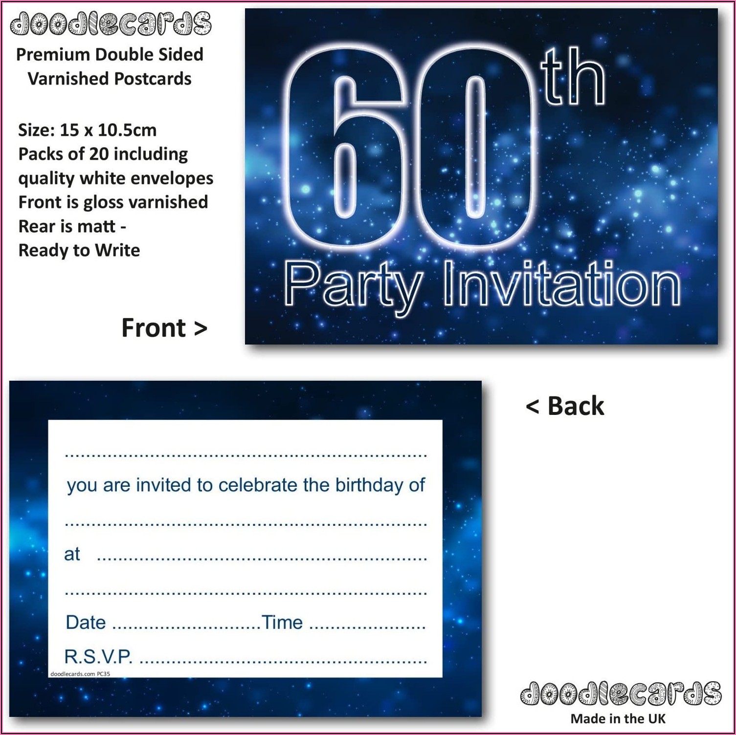 Male 60th Birthday Party Invitations