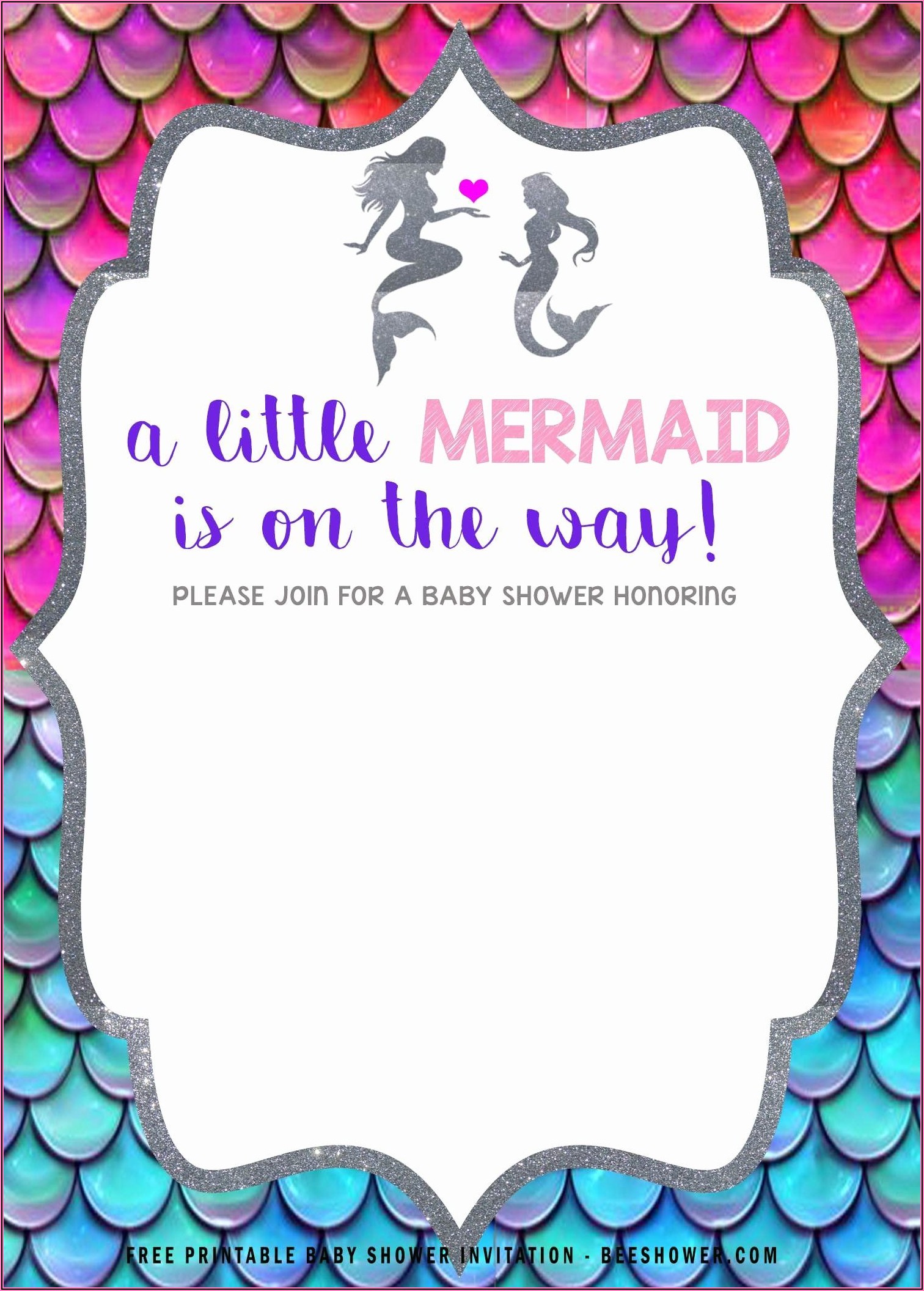 Mermaid Baby Shower Invitation Template Free