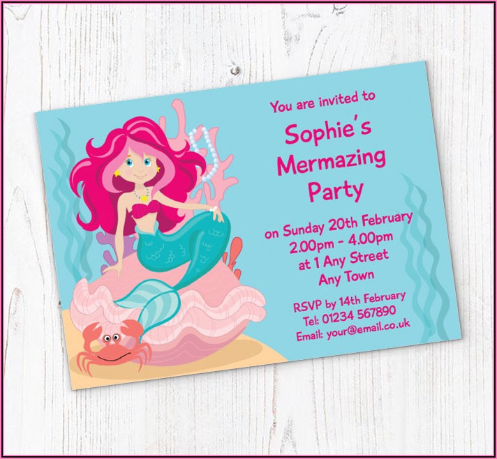 Mermaid Birthday Invitations Free