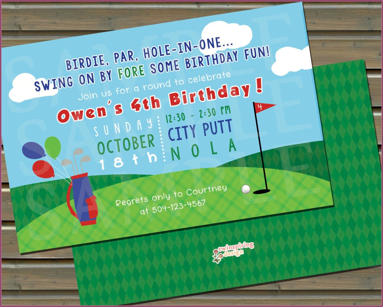 Mini Golf Birthday Invitations