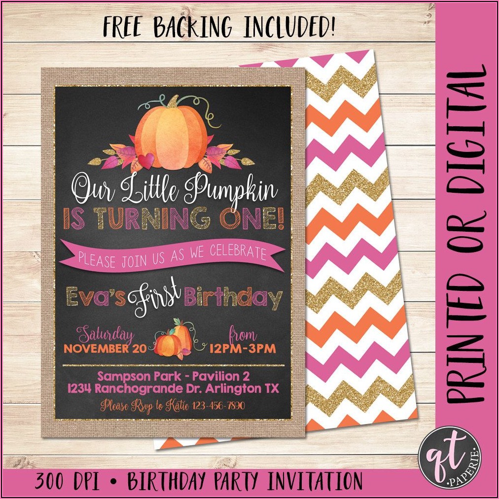 Our Little Pumpkin Is Turning One Digital Invitation