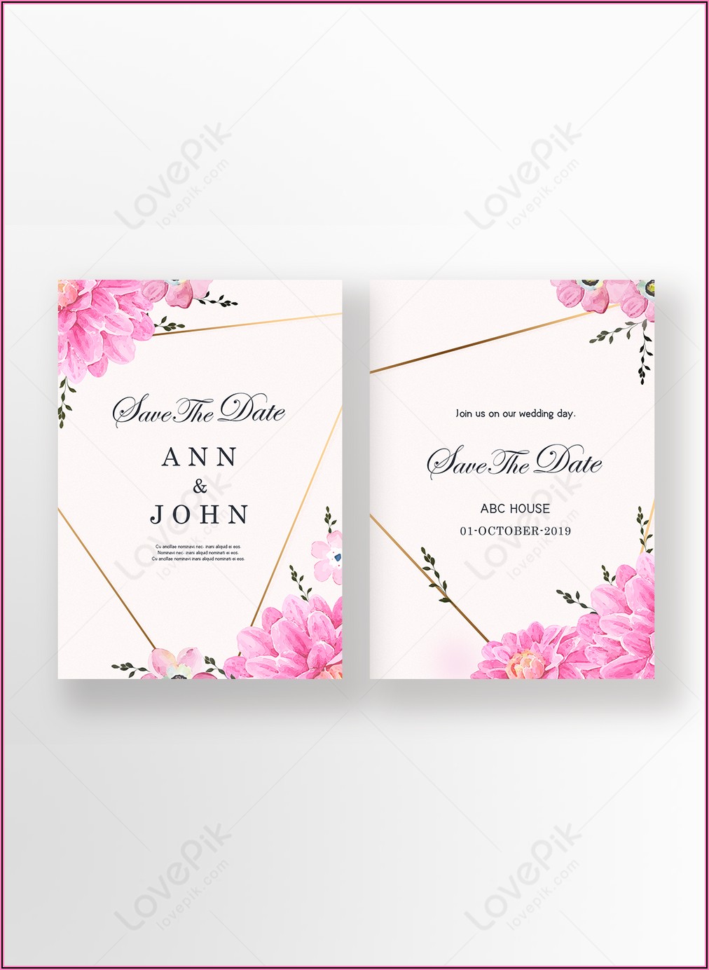 Pink Floral Invitation Template Free