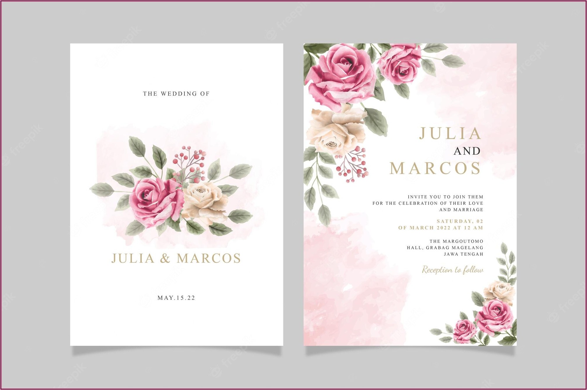 Pink Floral Invitation Template