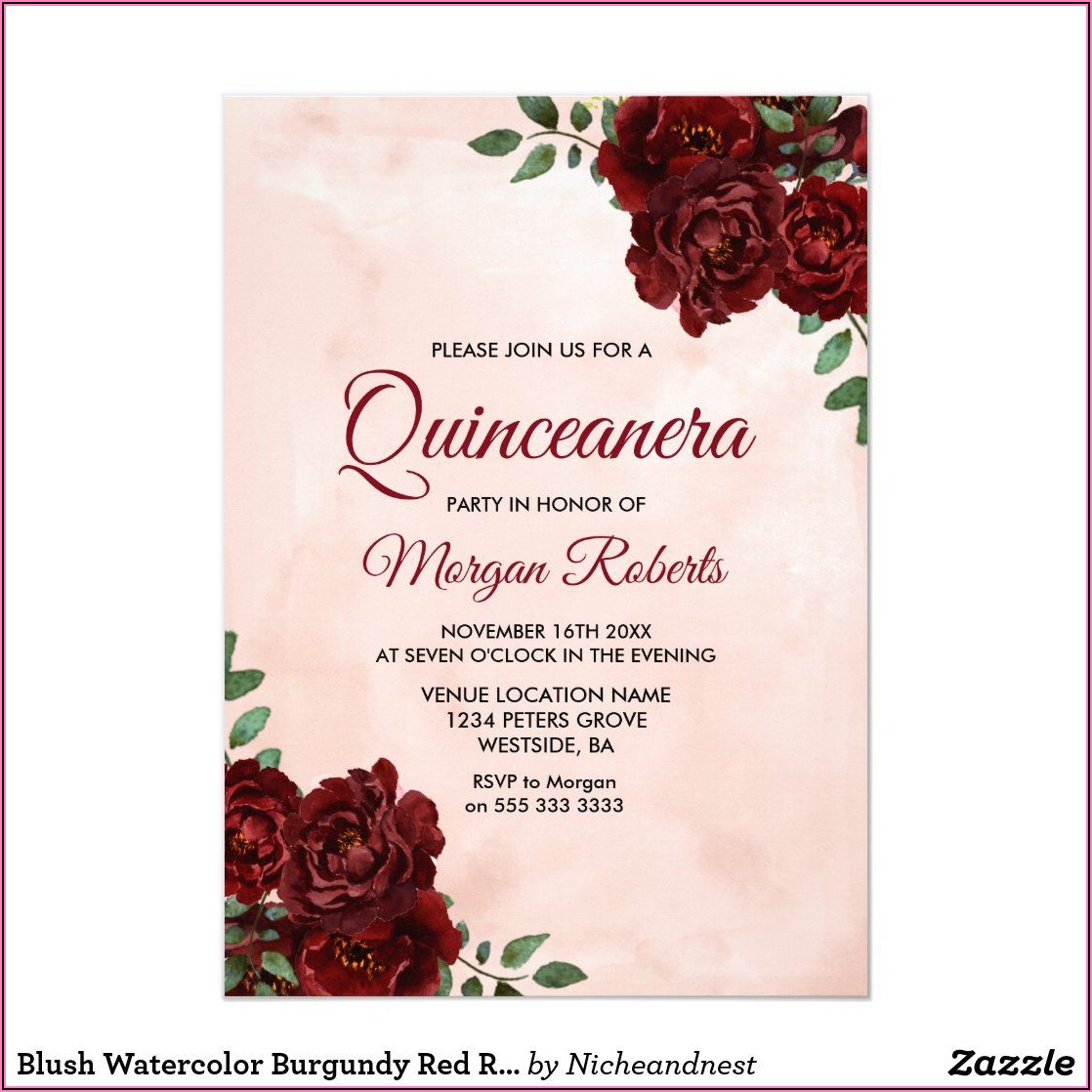 Red Rose Quinceanera Invitations