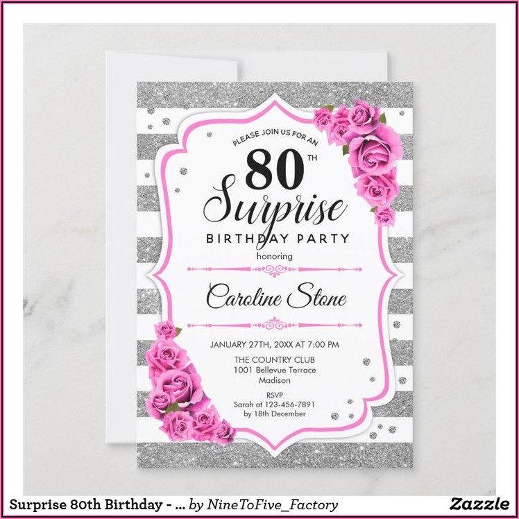 Surprise 80th Birthday Invitations