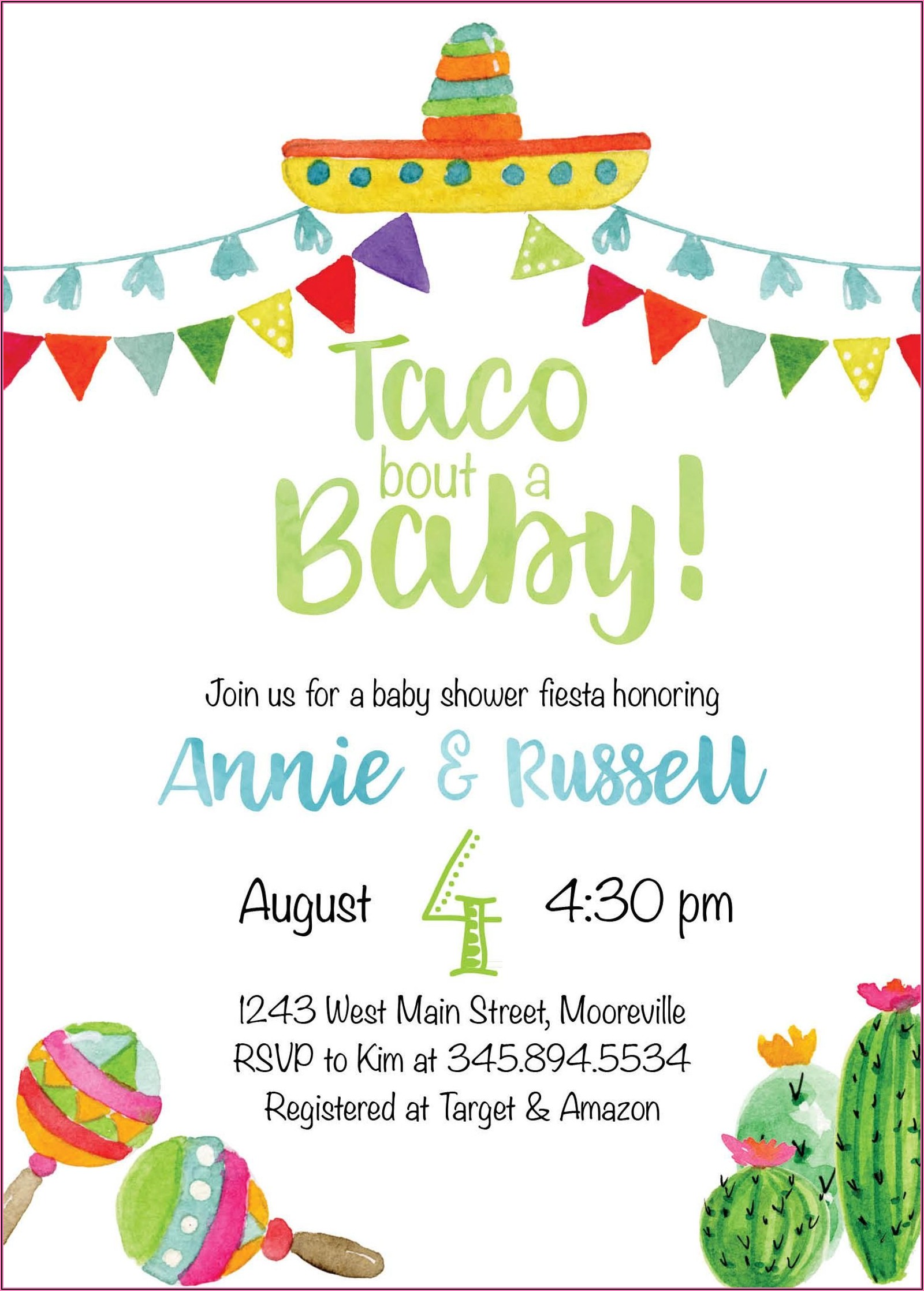 Taco Bout A Baby Invitation Template Free