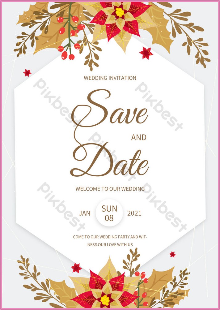 Watercolor Wedding Invitation Card Template Free Download