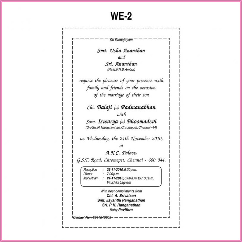 Wedding Invitation Cards Tamil And English