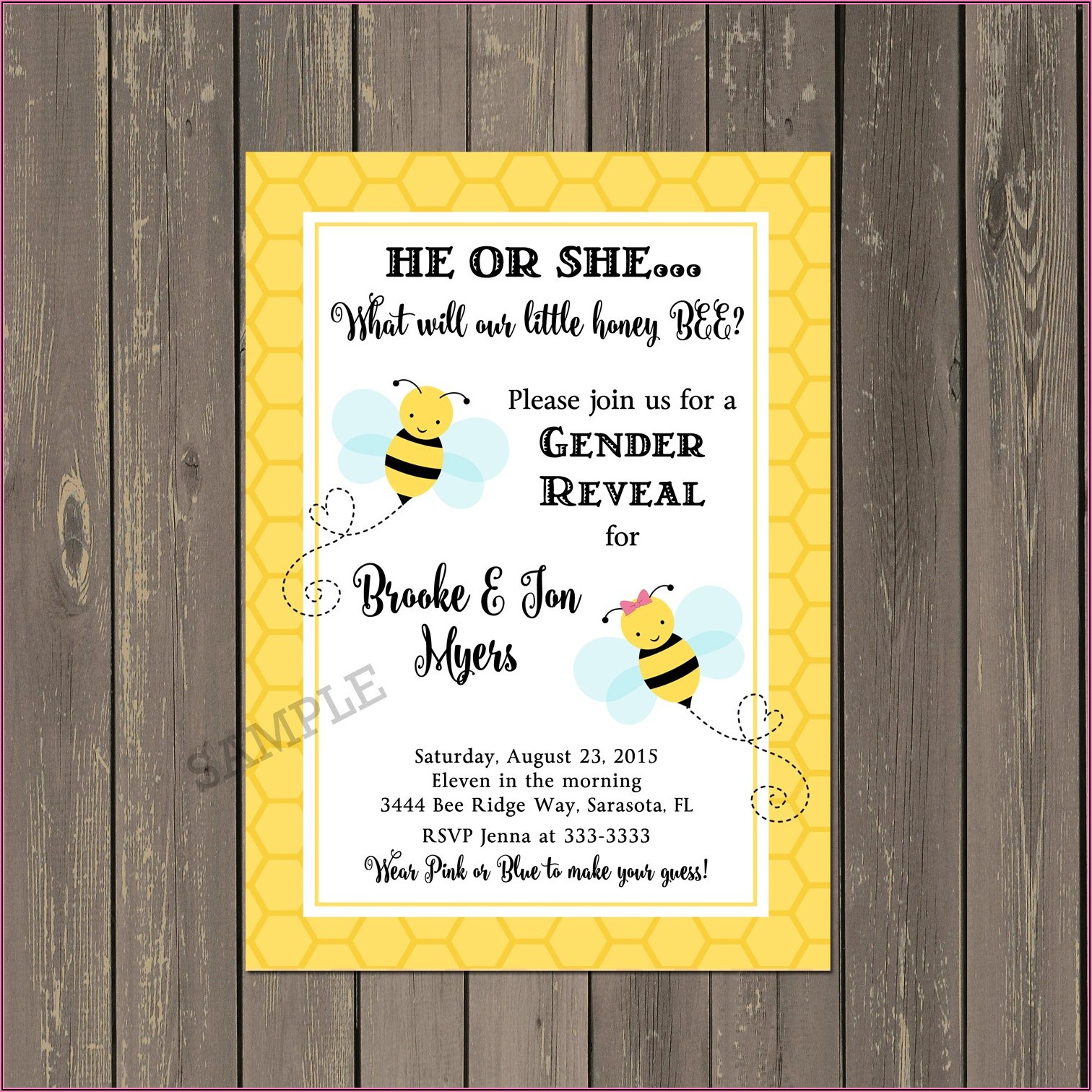 What Will The Little Honey Bee Gender Reveal Invitations